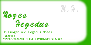 mozes hegedus business card