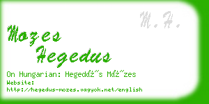 mozes hegedus business card